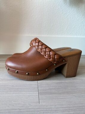 Steve Madden Brown Braided Spring Clog  with Stud Trim- Women’s 7